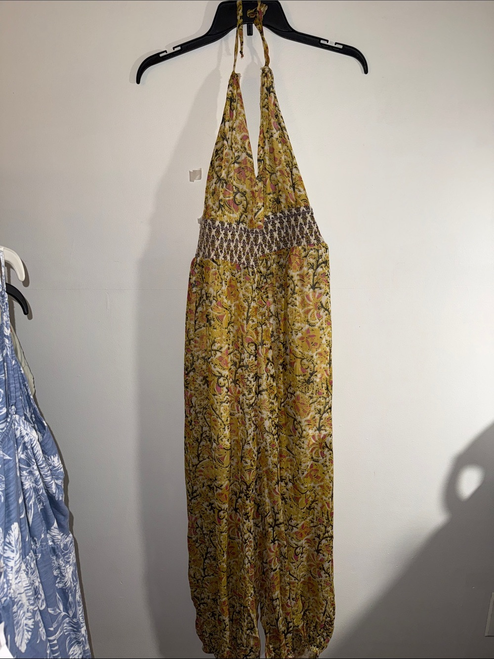 Free People Floral jumpsuit in Mustard and Pink
